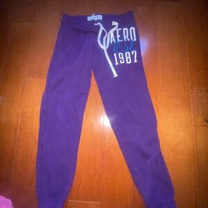 Aeropostale Kids Purple Joggers with Blue Logo
